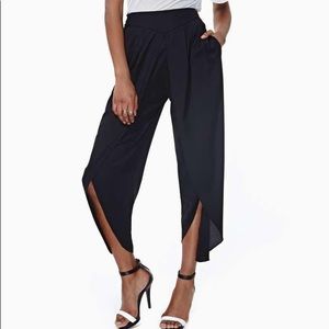 Aryn K Drape Slit Pant Black Small